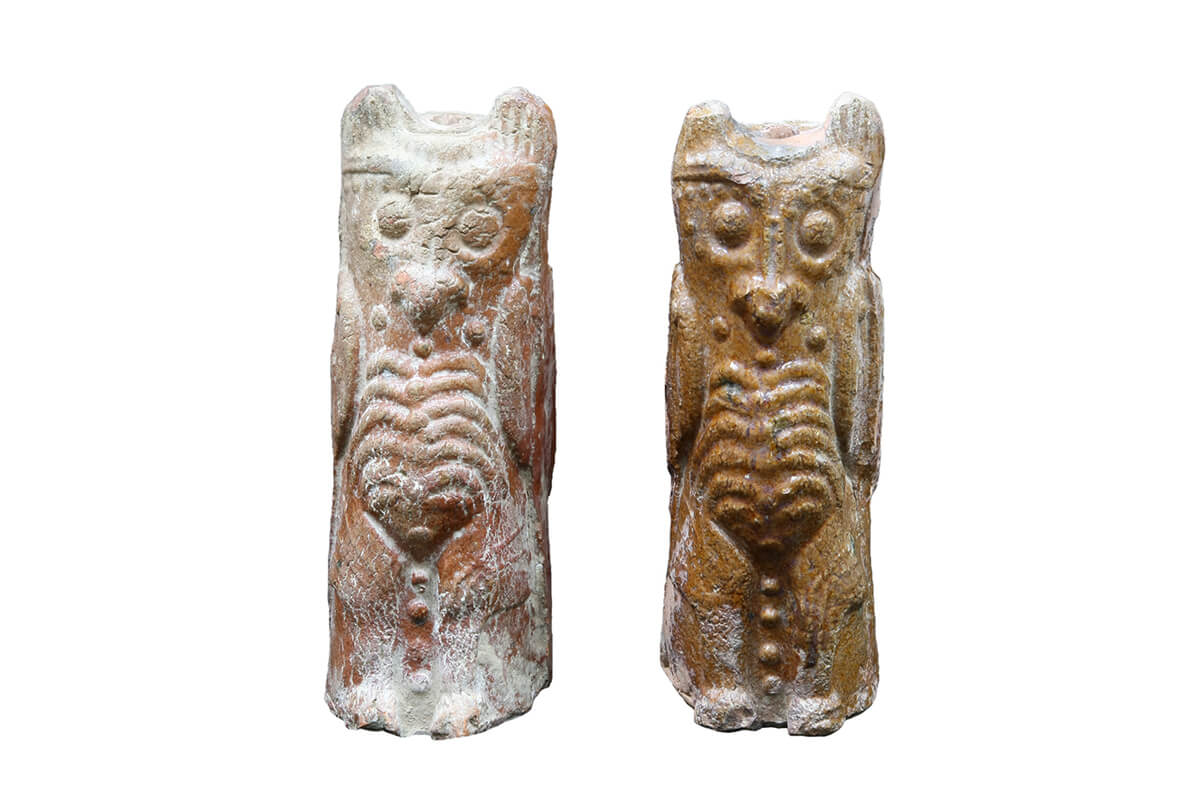 鴞形陶俑(pair-of-owl-shaped-pottery-figures)